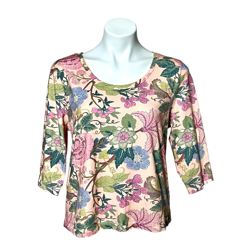 Soft Surroundings Floral Cotton Top Size Petite X Large